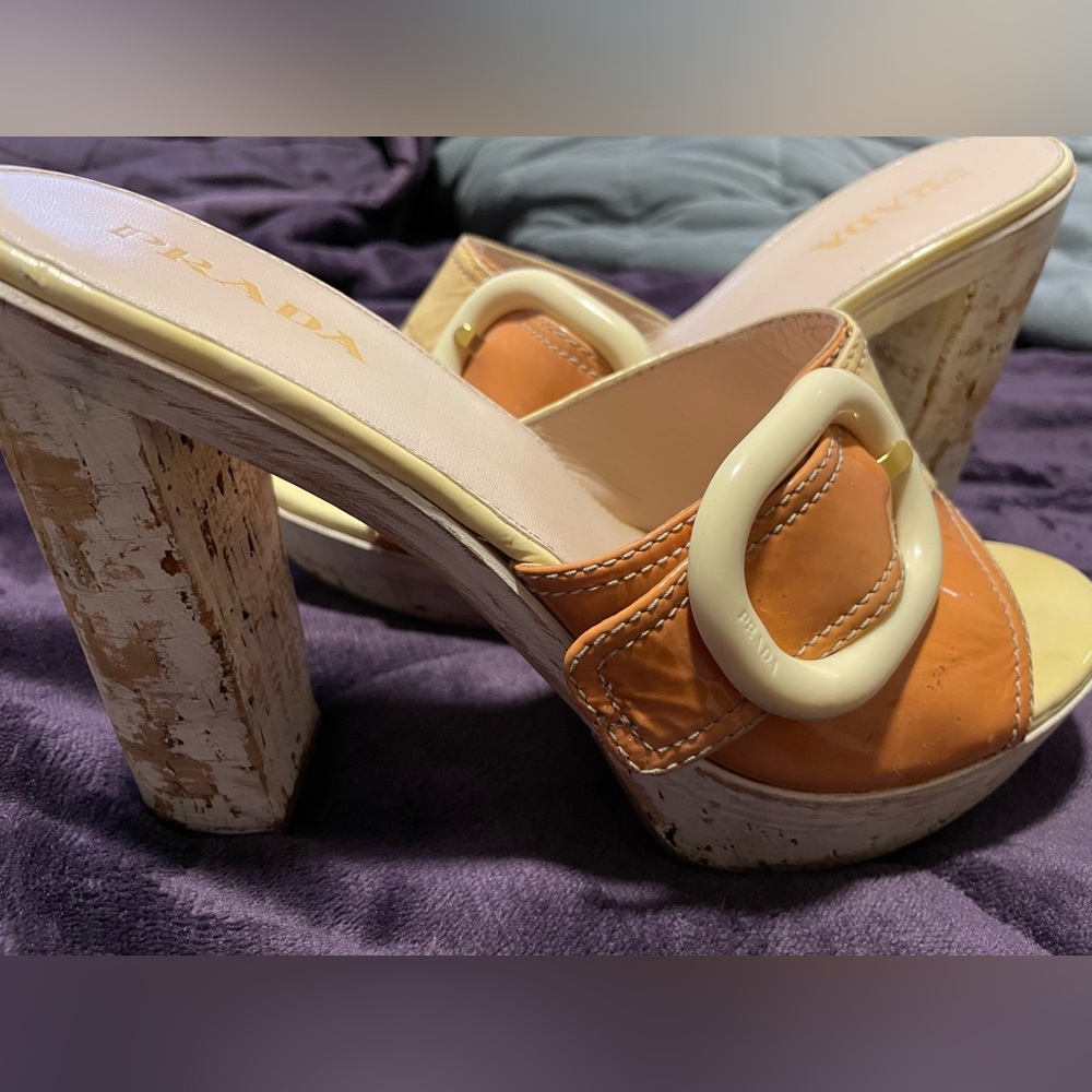 Prada cork heels sz 39